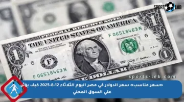 «سعر مناسب» سعر الدولار في مصر اليوم الثلاثاء 12-8-2025 كيف يؤثر على السوق المحلي
